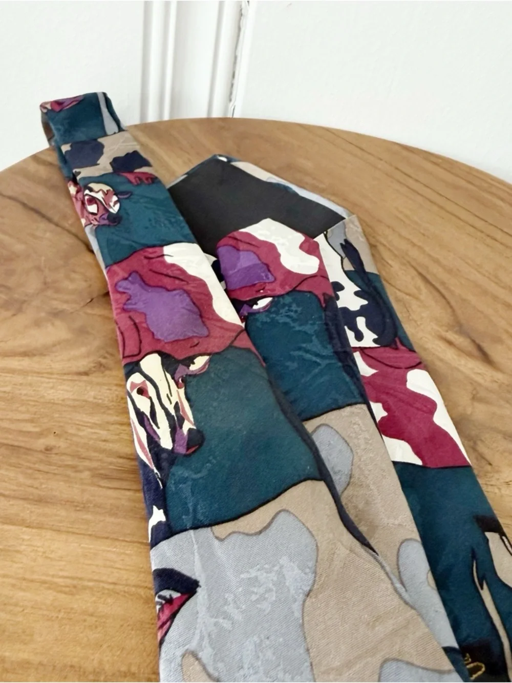 Carlo Ricci Silk Cow Print Abstract Rancher Tie Made in Italy